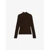 Reiss Womens  Sofia Funnel-neck Knitted Top In Brown