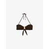Reiss Womens Carina Bandeau Bikini Top Chocolate In Black