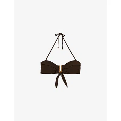 Reiss Womens Carina Bandeau Bikini Top Chocolate