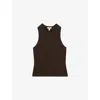 Reiss Womens Chocolate Clara Racerback Cotton Vest Top