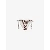 Reiss Womens Wynee Graphic-print Fixed-side Stretch-woven Bikini Bottoms Chocolate Cream In Multi