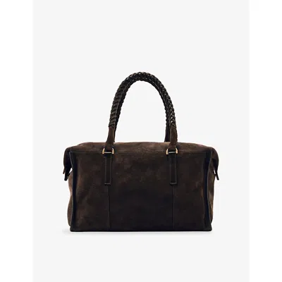 Reiss Womens Chocolate Edie Suede Bowling Bag In Brown
