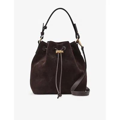 Reiss Womens Chocolate Esther Suede And Leather Bucket Bag In Brown