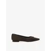 Reiss Womens Chocolate Evelyn Suede Ballet Flats Eur 40 / 7 Uk In Brown