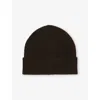 Reiss Womens Filipa Contrast-trim Wool-blend Beanie Hat Chocolat In Brown