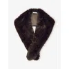 Reiss Womens Chocolate Flora Faux-fur Collar In Brown