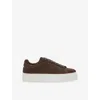 Reiss Womens Chocolate Francesca Chunky-sole Leather Low-top Trainers Eur 40 / 7 Uk In Brown