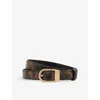 Reiss Womens Chocolate Hazel Buckle Leather Belt In Brown
