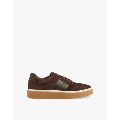 Reiss Womens Chocolate Lizzie Suede Low-top Trainers Eur 38/5 Uk