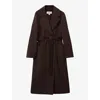 Reiss Womens Lucia Double-breasted Wool-blend Coat Chocolate In Chocolate