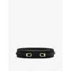 Reiss Womens Chocolate Petula Double-buckle Suede Belt In Brown
