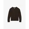 Reiss Womens Chocolate Tyla V-neck Wool-blend Cardigan In Black