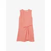 Reiss Womens Elina Drape Woven Mini Dress Coral