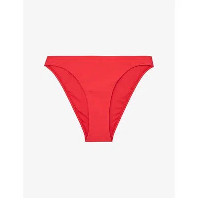 Reiss Womens Coral Red Carina Mid-rise Bikini Briefs