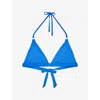Reiss Womens Cornflower Blue Charlie Chevron-stripe Triangle Bikini Top In Blue
