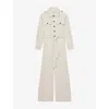 Reiss Womens Anais Wide-leg Modal-blend Jumpsuit Cream In Cream