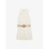 Reiss Womens Anjie Sleeveless Linen Playsuit Cream In Cream
