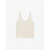 Reiss Womens Cream Carla Scoop-neck Crochet Cotton-blend Tank Top In Cream