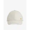 Reiss Womens Cream Fiona Brand-plaque Wool-blend Cap In Neutral