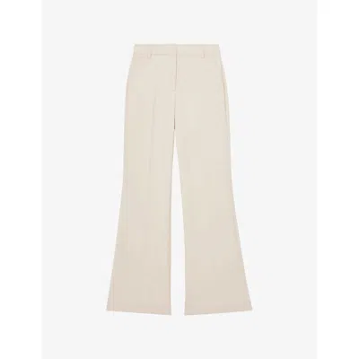 Reiss Womens  Leona Flared-leg Woven Trousers In White