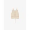 Reiss Womens Cream May Halterneck Crochet Cotton Top In Neutral
