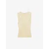Reiss Womens Cream Rhylee Cut-out Knitted Vest