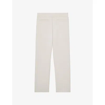 Reiss Womens Cream Rosemary Tapered-leg High-rise Twill Trousers In White
