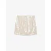 Reiss Womens  Salia Sequin-embellished Woven Mini Skirt In White