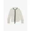 Reiss Womens Sara Embroidered Lace Woven Top Cream In White