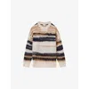 Reiss Cream/camel Emily Striped Crew-neck Jumper With Mohair In Cream/camel