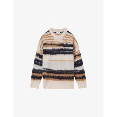 REISS WOMENS REISS EMILY STRIPED WOOL-BLEND JUMPER