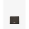 Reiss Hilton Logo-embossed Leather Card Holder In Brown