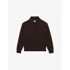 Reiss Womens Dark Chocolate Annabel Shawl-neck Long-sleeve Jersey Top In Brown