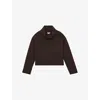 Reiss Womens Dark Chocolate Brown Iris Funnel-neck Relaxed-fit Stretch-knit Jumper Xs In Brown