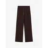Reiss Womens Dark Chocolate Brown Jemma Elasticated-waist Wide-leg Stretch-jersey Jogging Bottoms