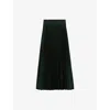 Reiss Womens Seren Pleated Woven Midi Skirt Dark Green