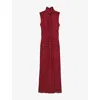 Reiss Womens Dark Red Daniella Sleeveless Stretch-woven Maxi Dress In Red