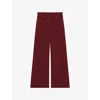 Reiss Womens Dark Red Heather Tailored Woven Palazzo Wide-leg Trousers