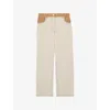 Reiss Womens Maddie Colour-block Straight-leg Denim Jeans Ecru In Ecru