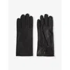 Reiss Black Leather Gloves In Black