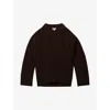 Reiss Womens Elena Crew-neck Wool-cashmere Knitted Jumper Chocolate