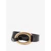 Reiss Black Asymmetric Patent Leather Belt In Black