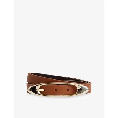 Reiss Womens Tan Evelina Leather Belt In Brown