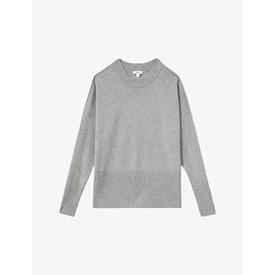 Reiss Womens Faye Round-neck Knitted Jumper Grey