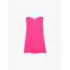 Reiss Womens Fuchsia Pink Ruby Sleeveless Stretch-silk Top Xs