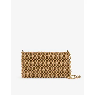 Reiss Womens Gold Beatrix Beaded Shoulder Bag