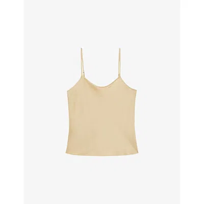 Reiss Womens Gold Corey Silk Cami Top In Neutral