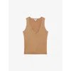 Reiss Womens Gold Sia Twisted-trim Metallic Stretch-knit Vest In Brown