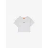 Reiss Womens Grace Mclaren F1 Team Cropped Logo-print Cotton-jersey T-shirt White