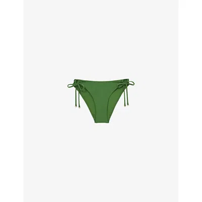 Reiss Womens Green Ari Tie-side Bikini Bottom